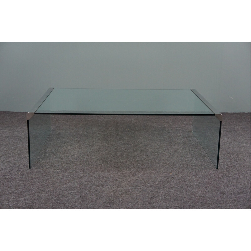 Vintage Italian glass coffee table by Pierangelo Gallotti for Galotti and Radice, 1970s