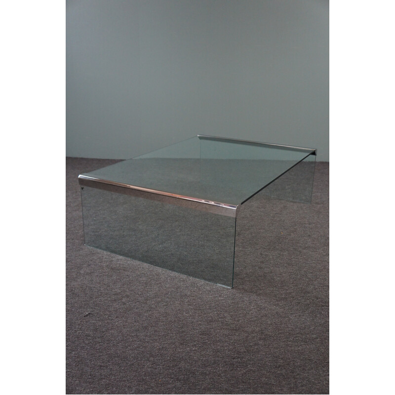 Vintage Italian glass coffee table by Pierangelo Gallotti for Galotti and Radice, 1970s