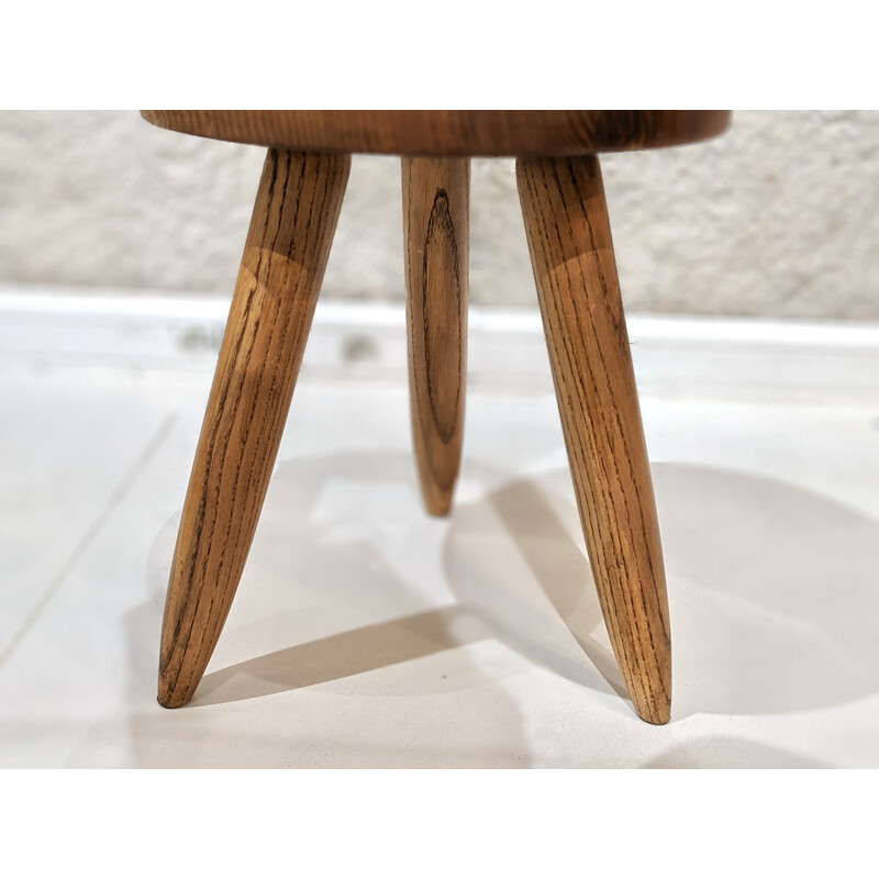 Tabouret haut vintage modèle "Berger" par Charlotte Perriand, 1960