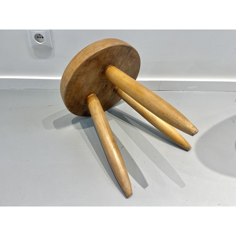 Tabouret haut vintage modèle "Berger" par Charlotte Perriand, 1960