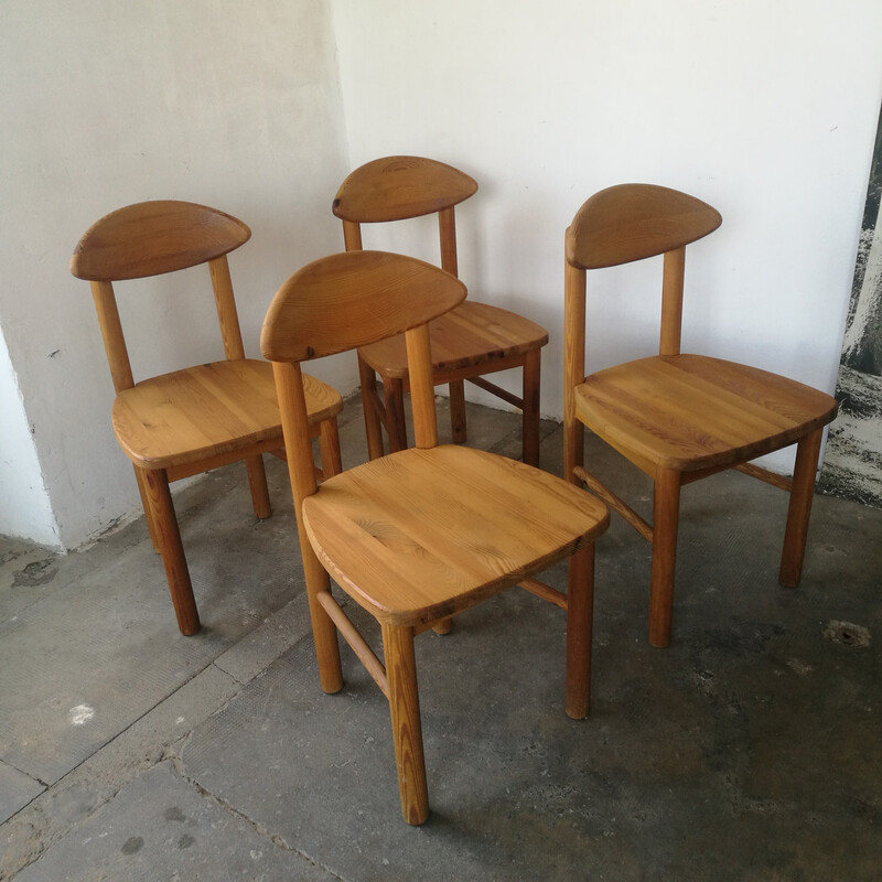 Set of 4 vintage pine chairs by Rainer Daumiller for Hirtshals Savværk
