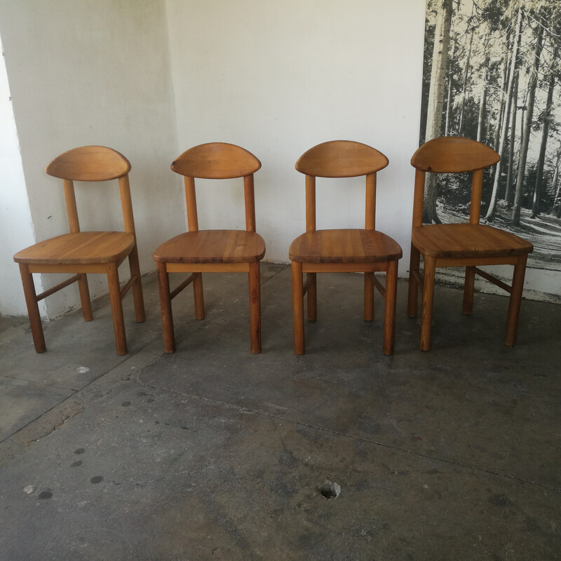 andere pad Afdeling Set van 4 vintage grenen stoelen van Rainer Daumiller voor Hirtshals Savværk