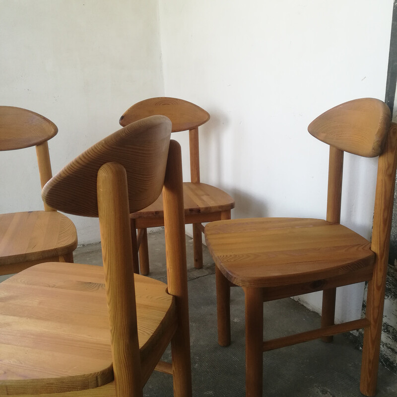Conjunto de 4 cadeiras vintage em pinho de Rainer Daumiller para Hirtshals Savværk
