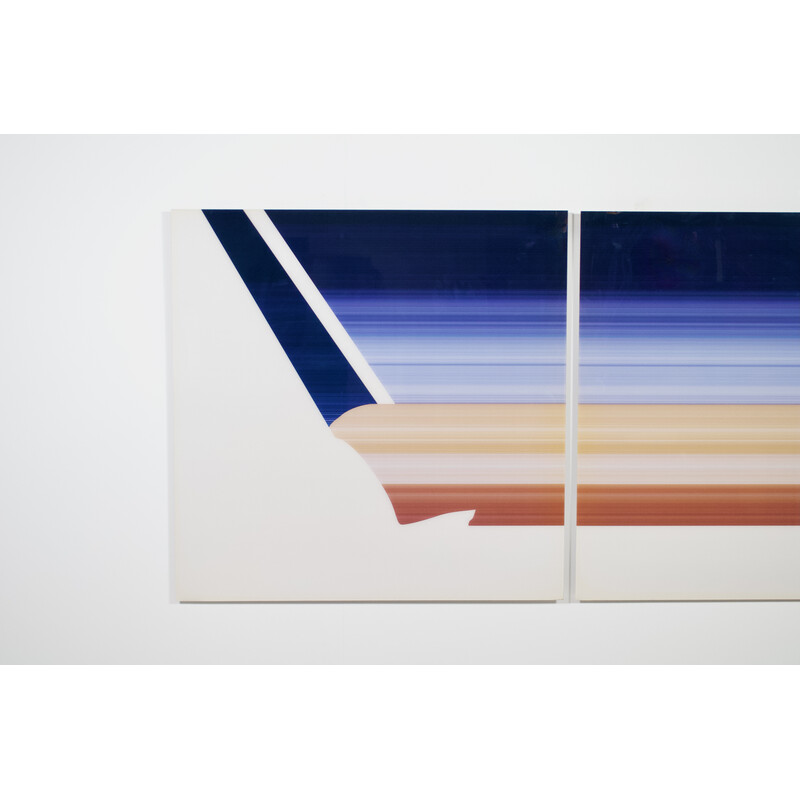 Díptico vintage com motivos abstractos, 2000