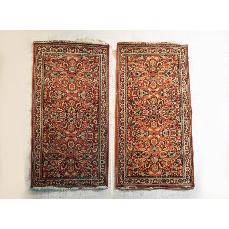 Par de tapetes orientais Mohajeran Sarouk vintage, Irão