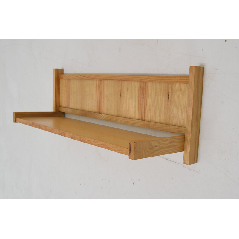 Mid-century wood wall shelf, Czechoslovakia 1960s