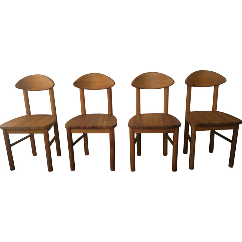 Set of 4 vintage pine chairs by Rainer Daumiller for Hirtshals Savværk