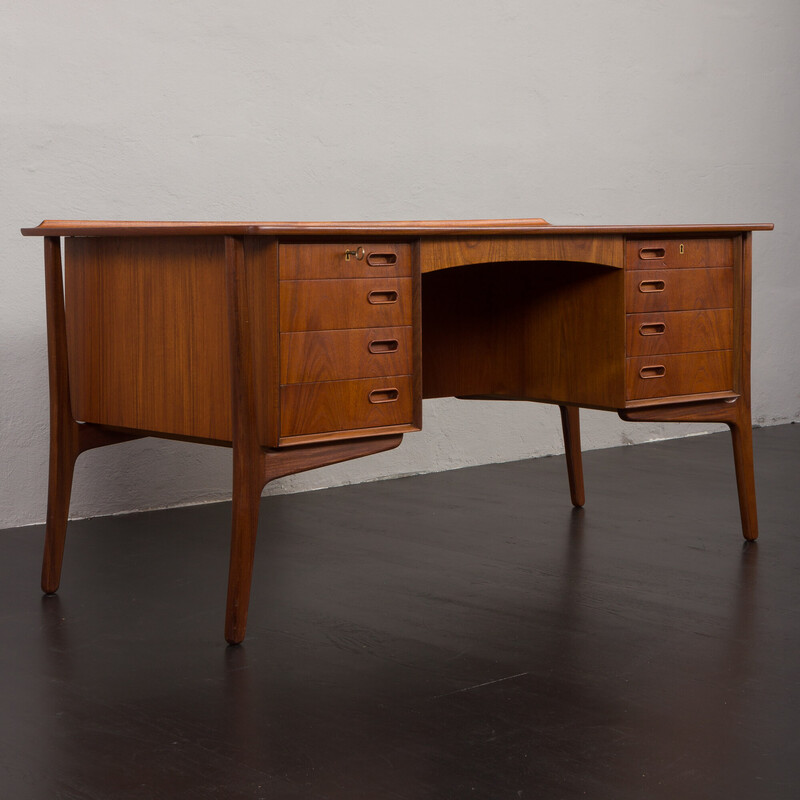 Vintage teak desk by Svend Aage Madsen for Hp Hansen, Denmark 1960s