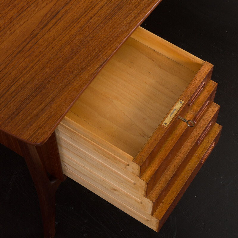 Vintage teak desk by Svend Aage Madsen for Hp Hansen, Denmark 1960s