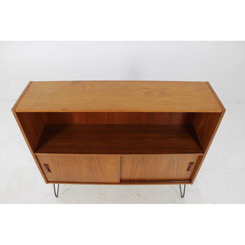 Danish teak highboard with hairpin legs - 1960s