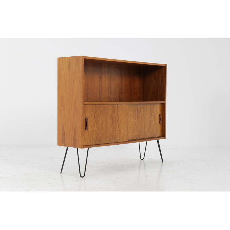 Danish teak highboard with hairpin legs - 1960s