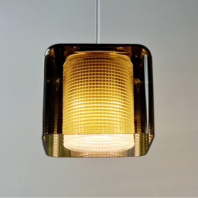 Scandinavian mid century glass pendant lamp by Carl Fagerlund for Orrefors, 1960s