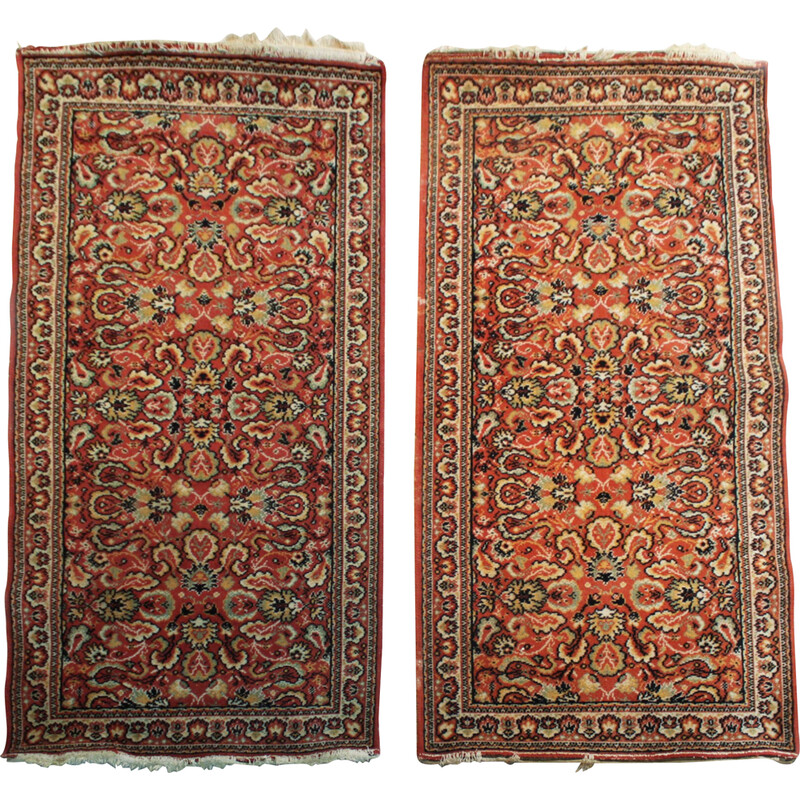 Par de tapetes orientais Mohajeran Sarouk vintage, Irão