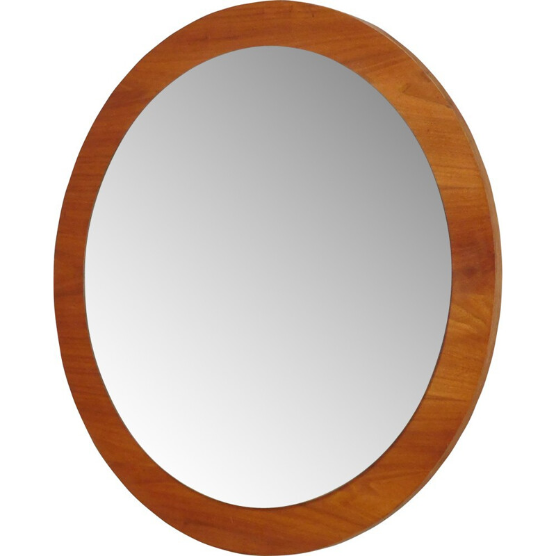 Round Danish mirror in teak - 1960s