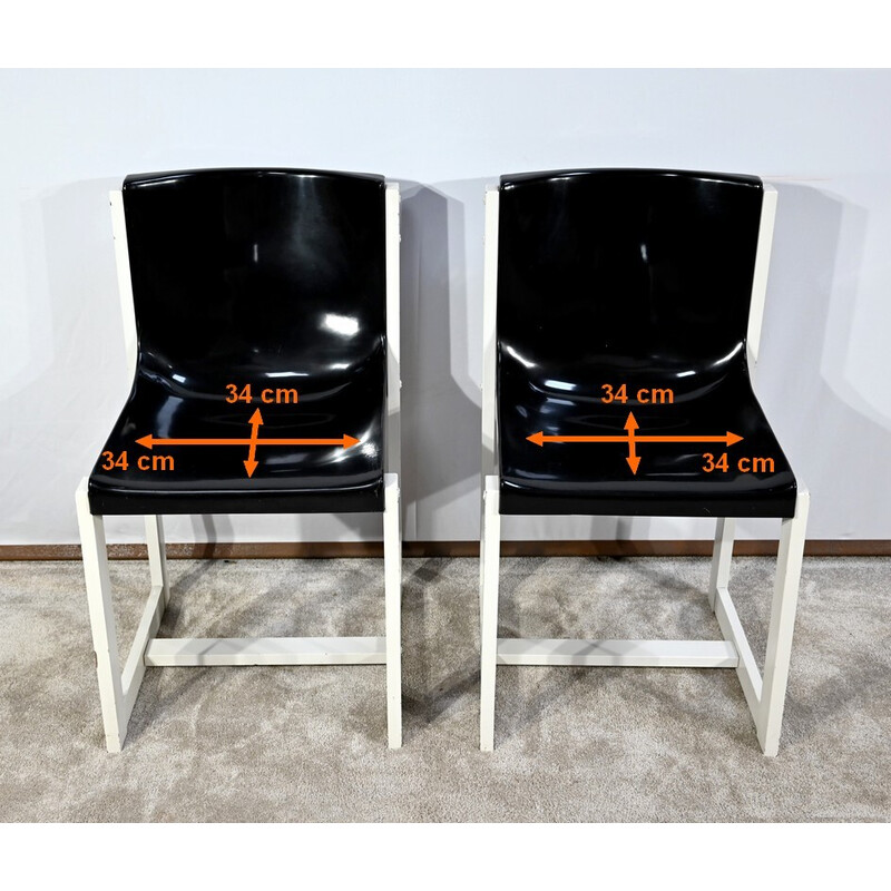 Pair of vintage lacquered wood chairs by P.Gautier, 1960
