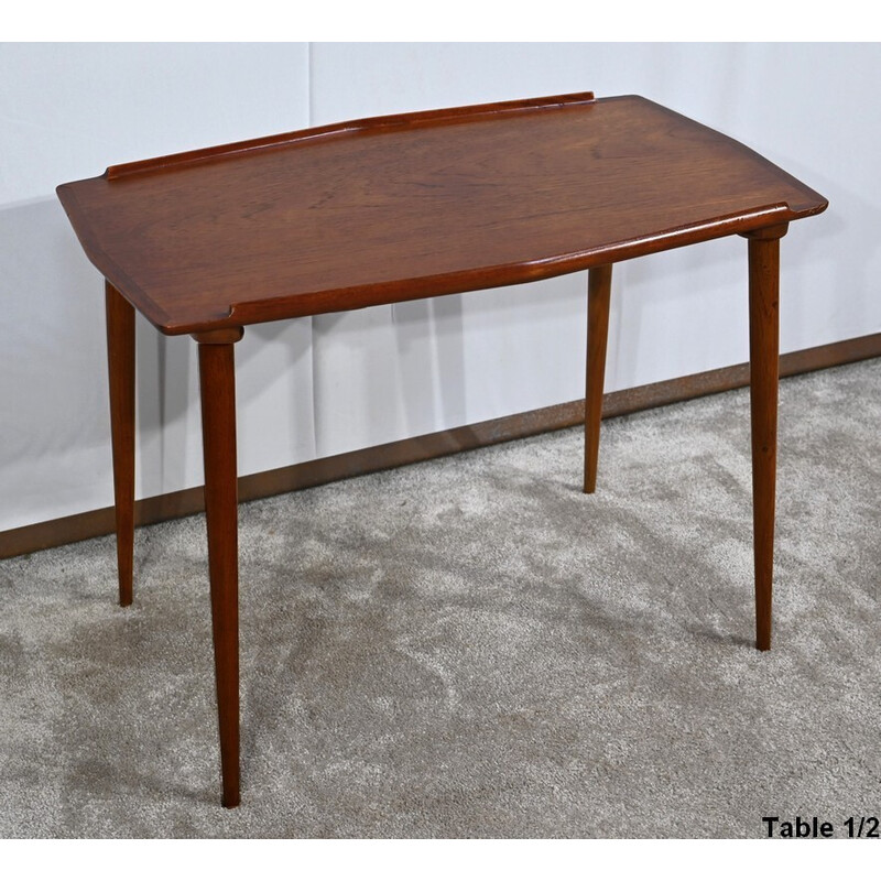 Vintage teak nesting tables by A.Hovmand-Olsen for Mogens Kold, 1950