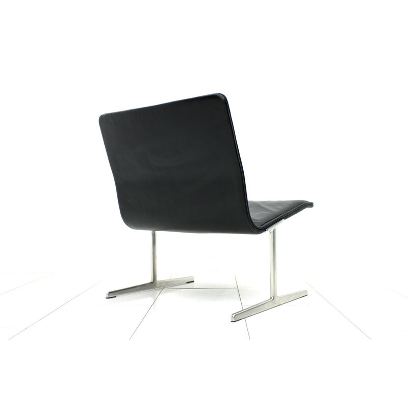 Black armchair in leather model RZ 602 by Dieter Rams - 1960s