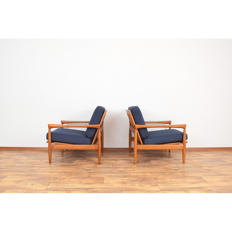 Pair of mid-century oakwood Kolding armchairs by Erik Wørts for Ikea, 1960s