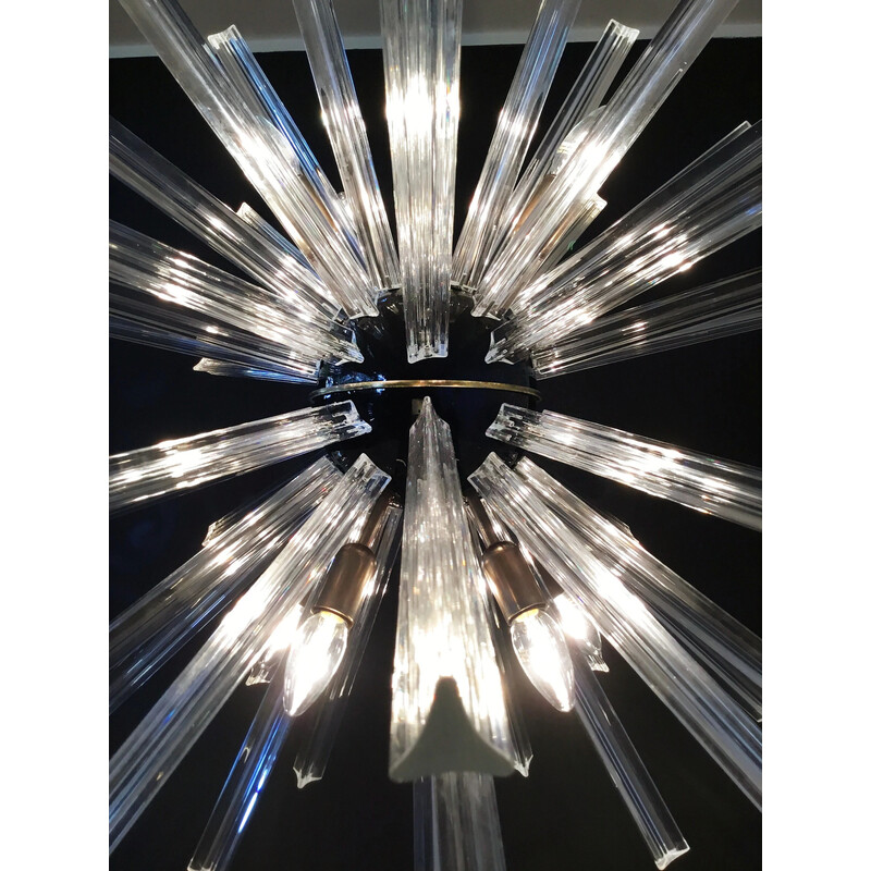 Vintage Sputnik chandeliers with crystal prisms