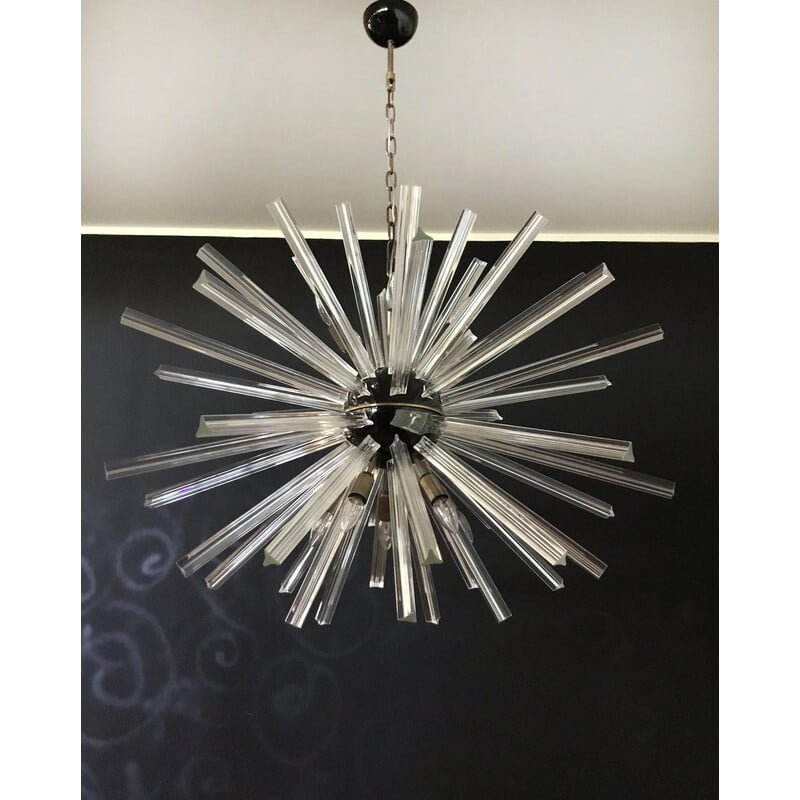 Vintage Sputnik chandeliers with crystal prisms