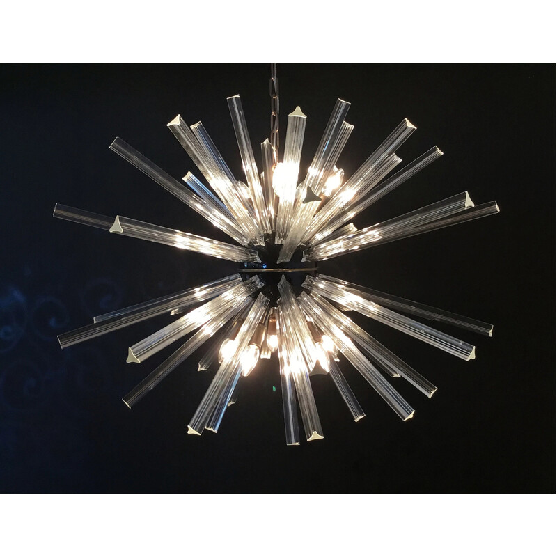 Vintage Sputnik chandeliers with crystal prisms