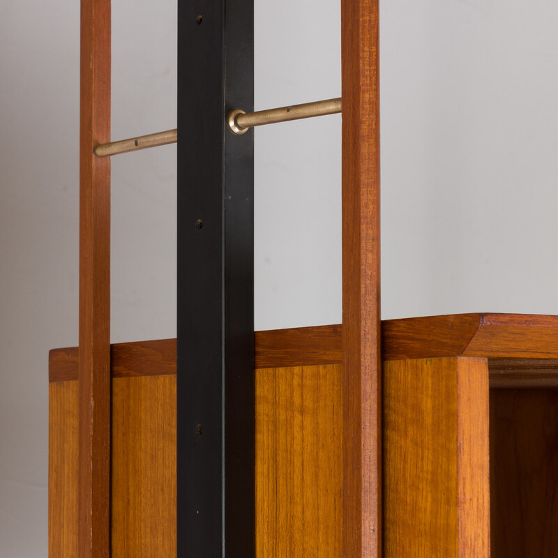 Italian mid century free standing teak wall unit, 1960s