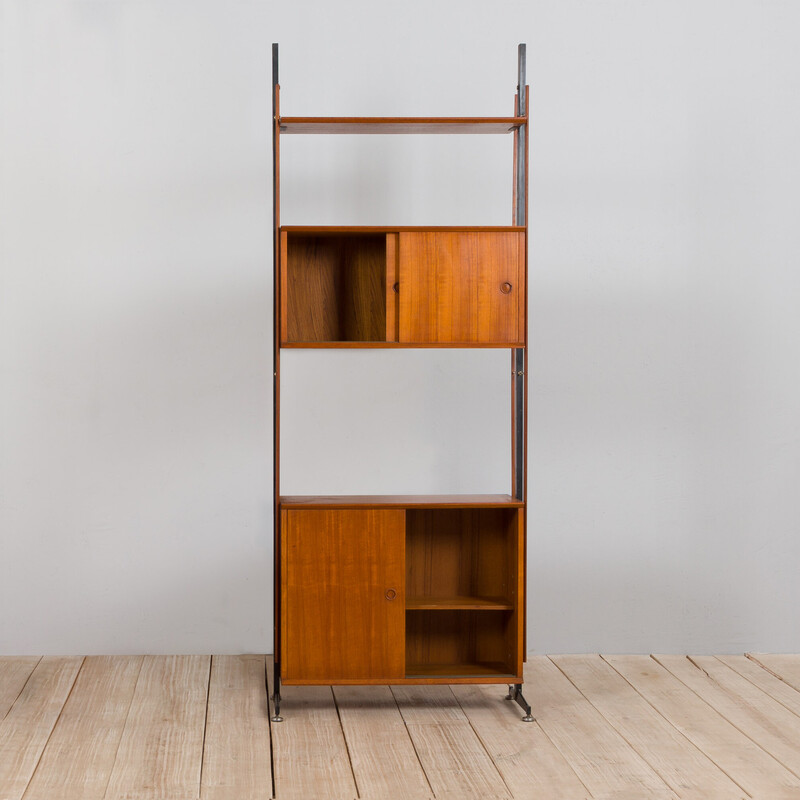 Italian mid century free standing teak wall unit, 1960s