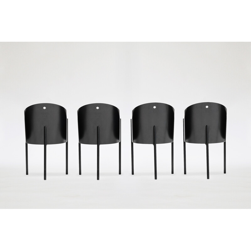 Ensemble de 4 chaises vintage Costes noires par Philippe Starck pour Driade, 1980