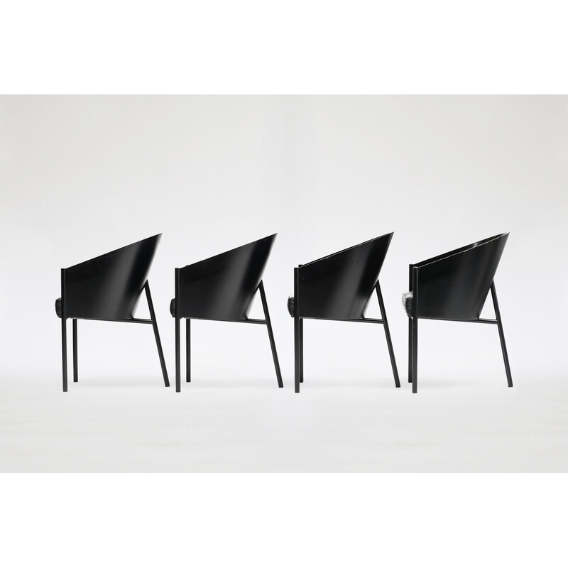 Ensemble de 4 chaises vintage Costes noires par Philippe Starck pour Driade, 1980