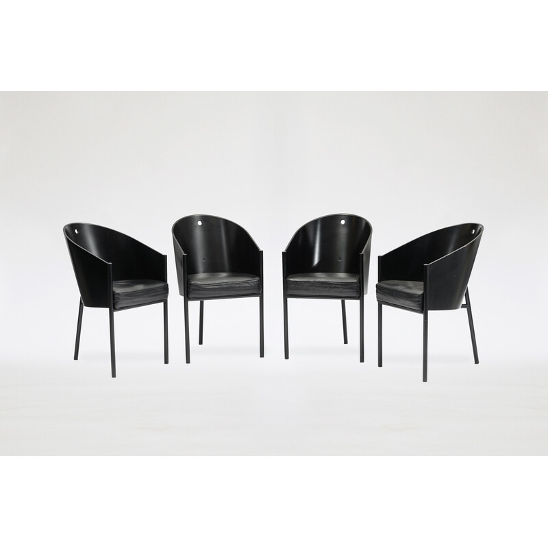 Set of 4 vintage black Costes dining chairs by Philippe Starck for Driade, 1980s