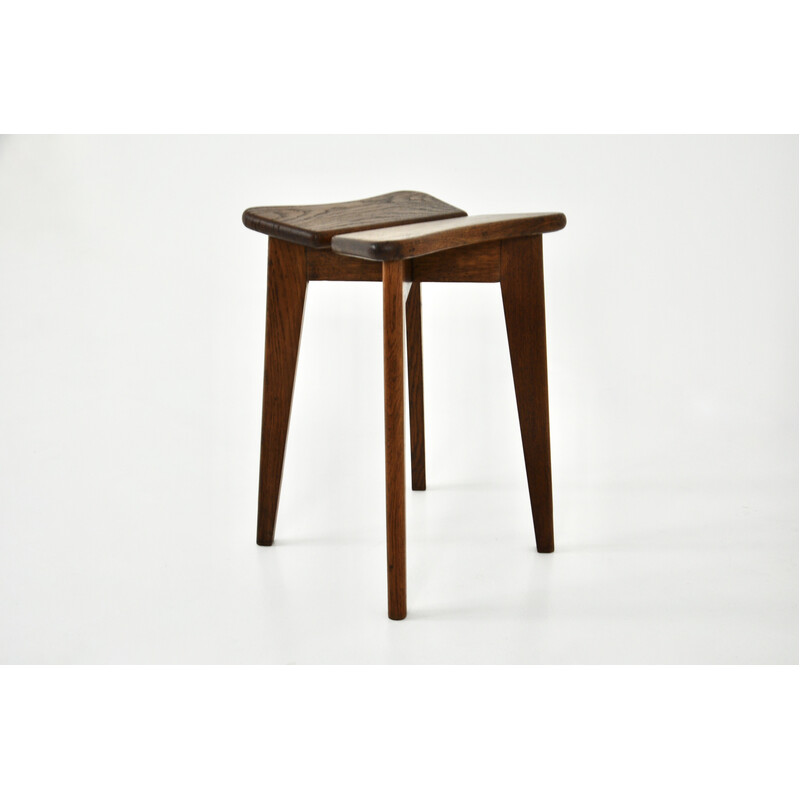 Vintage "trèfle" stool by Marcel Gascoin, 1950