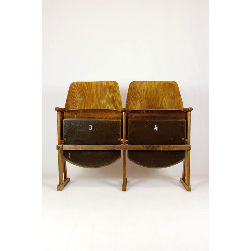 Set of 6 vintage cinema chairs by Ton, 1960s