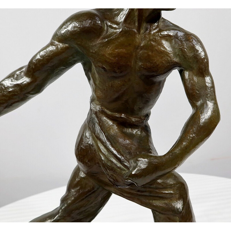 Vintage Art Deco bronze sculpture "The Sower" by A. Kelety, 1930