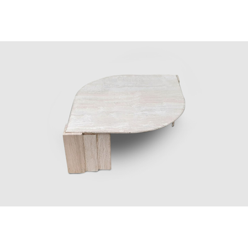 Vintage sculptural travertine coffee table, Germany 1970s