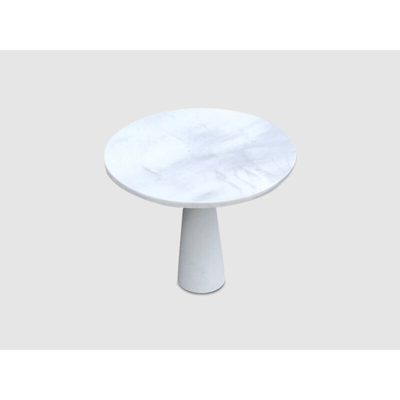 Vintage white marble console table, Italy 1970s