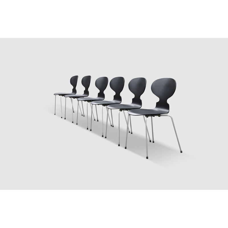 Set of 6 vintage 3100 Ant dining chairs by Arne Jacobsen for Fritz Hansen, 1960s