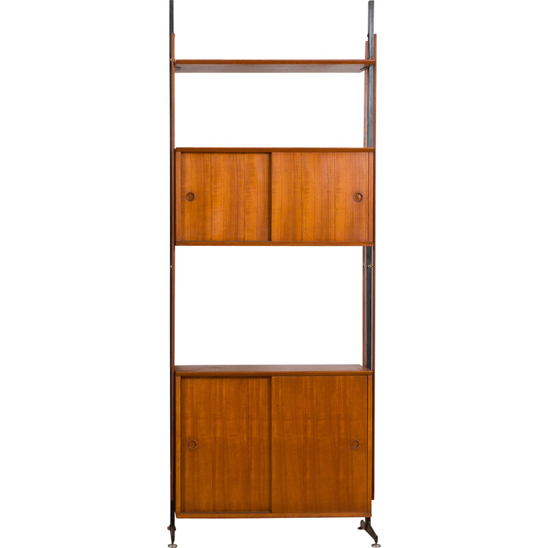 Italian mid century free standing teak wall unit, 1960s