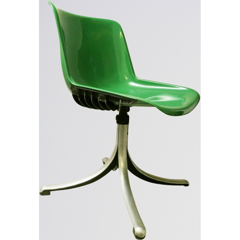 Pair of green "Modus" chairs, Osvaldo BORSANI - 1975