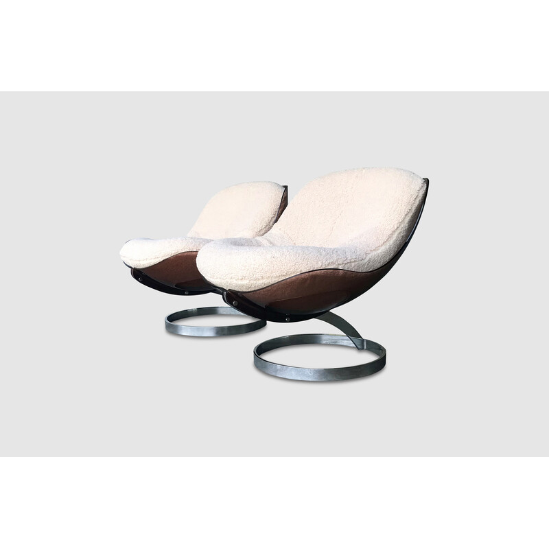Pair of vintage Sphere armchairs by Boris Tabacoff for Mobilier Modulaire Moderne, 1970s