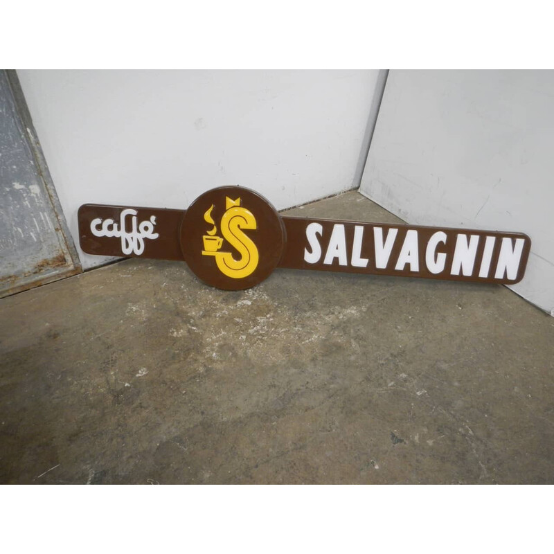 Inscription vintage en plastique pour le bar Caffe Salvagnin