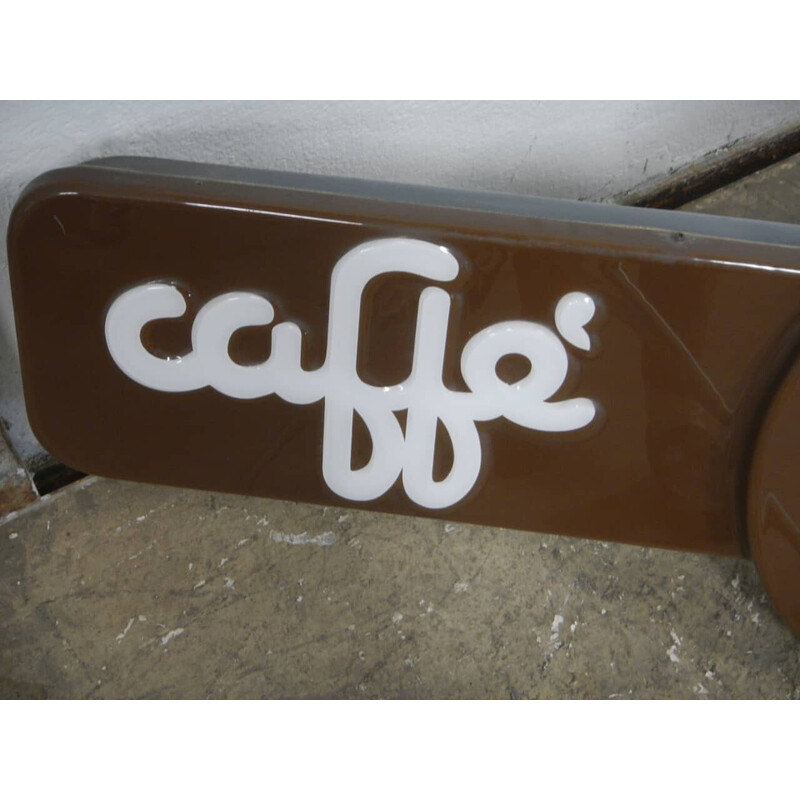 Inscrição em plástico vintage para o bar Caffe Salvagnin