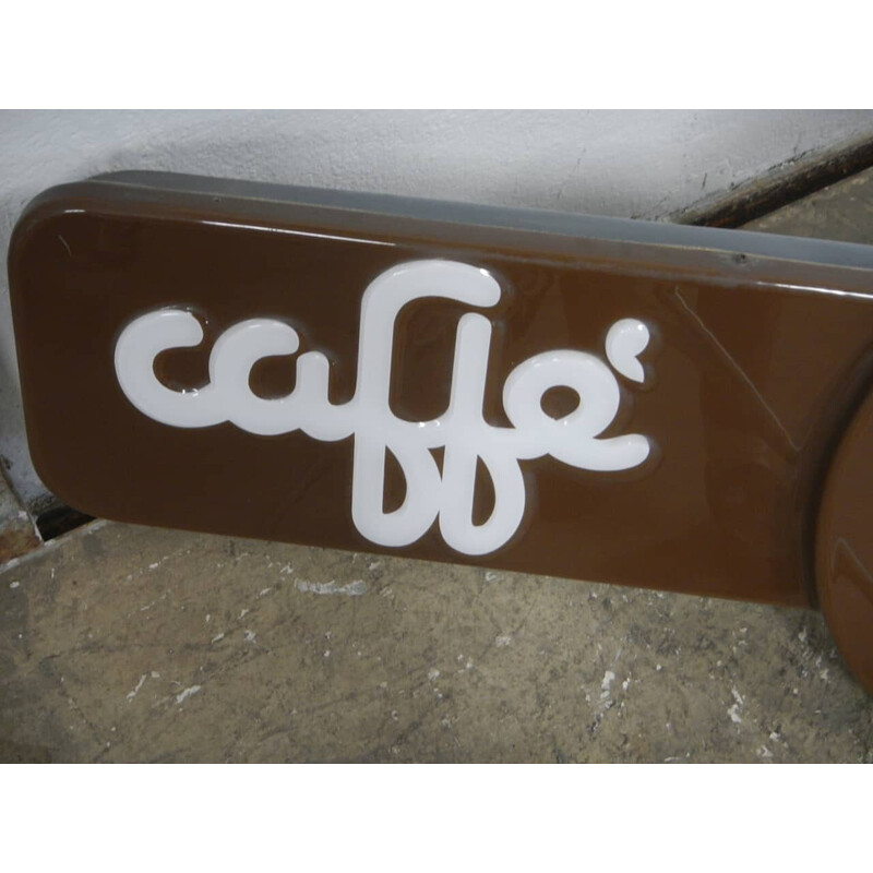 Inscription vintage en plastique pour le bar Caffe Salvagnin