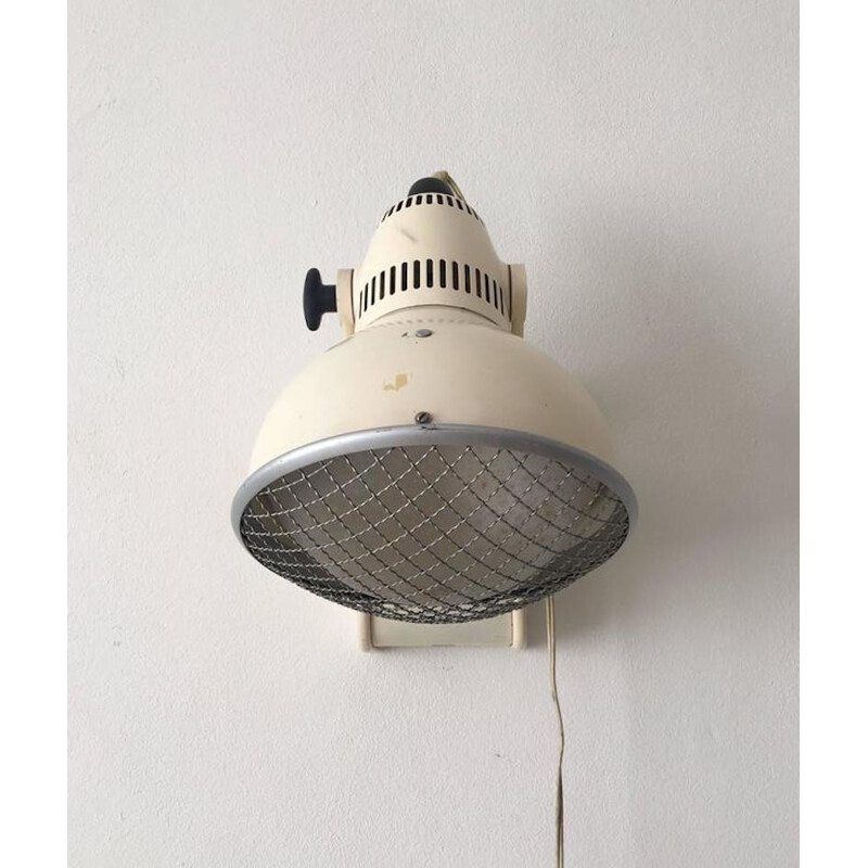 Beigefarbene industrielle medizinische Vintage-Lampe aus Metall für Philips, Niederlande 1960