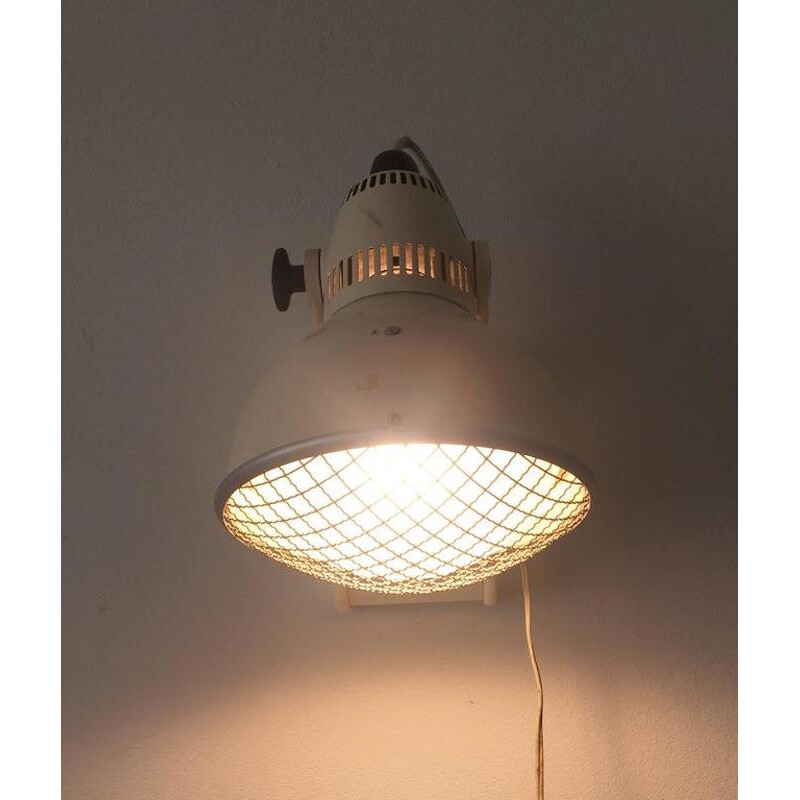 Beigefarbene industrielle medizinische Vintage-Lampe aus Metall für Philips, Niederlande 1960