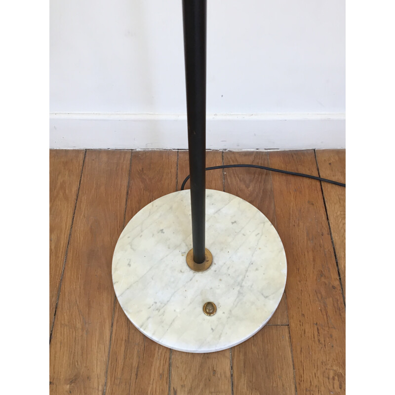 Multicoloured mid-century floor lamp in glass and brass produced by Stilnovo - 1960s