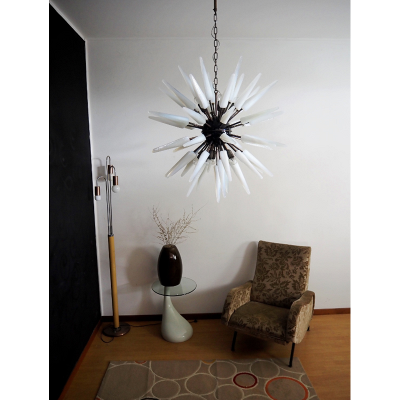 Vintage Spoutnik chandelier in Murano glass