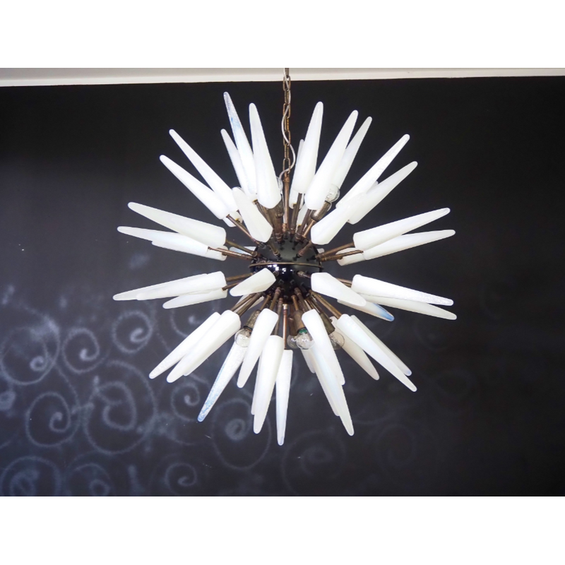 Vintage Spoutnik chandelier in Murano glass