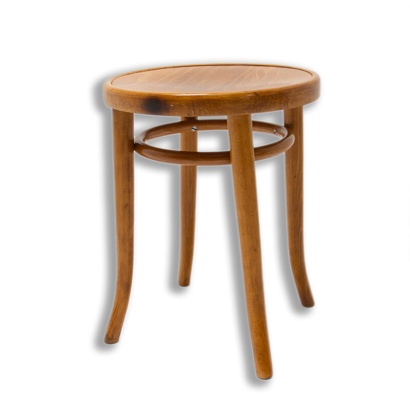 Vintage bentwood stool by Thonet, Czechoslovakia 1920s