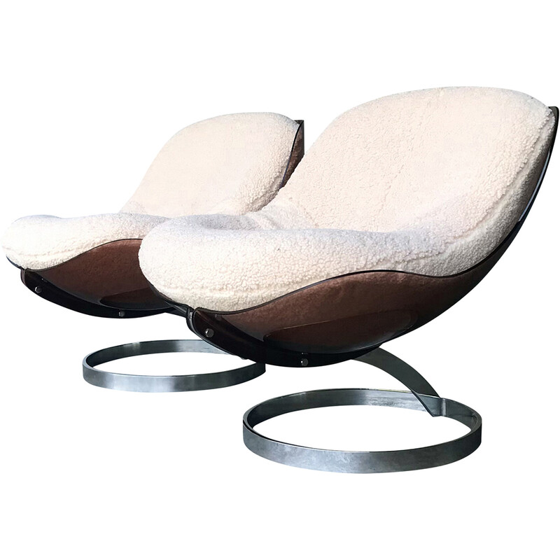 Pair of vintage Sphere armchairs by Boris Tabacoff for Mobilier Modulaire Moderne, 1970s