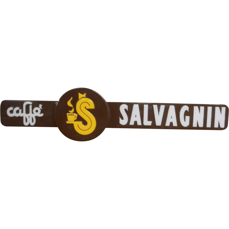 Inscription vintage en plastique pour le bar Caffe Salvagnin